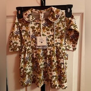 Kate Quinn baby mushroom collared dress, 12-18M NWT